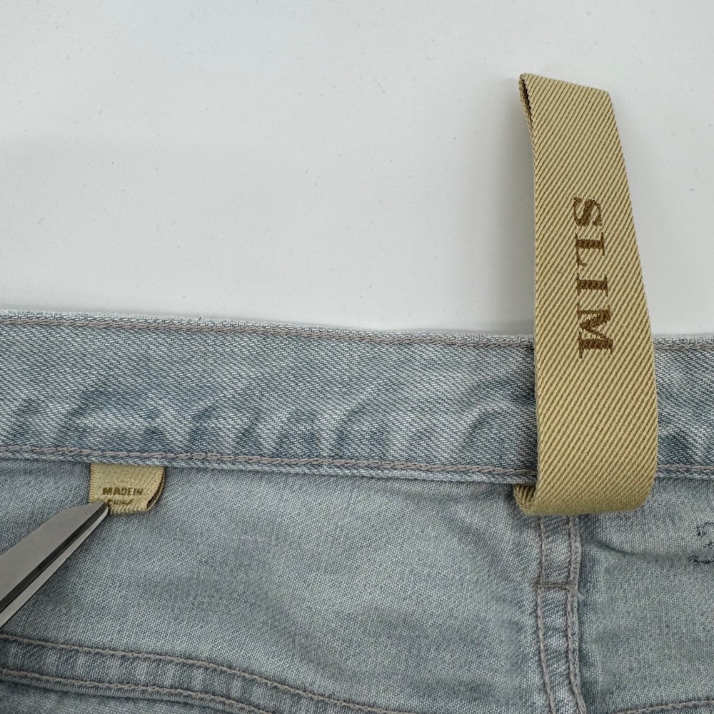 Burberry Brit Jeans Mens 36x32 Grey Slim Fit Button Fly Denim Pants - Picture 10 of 16